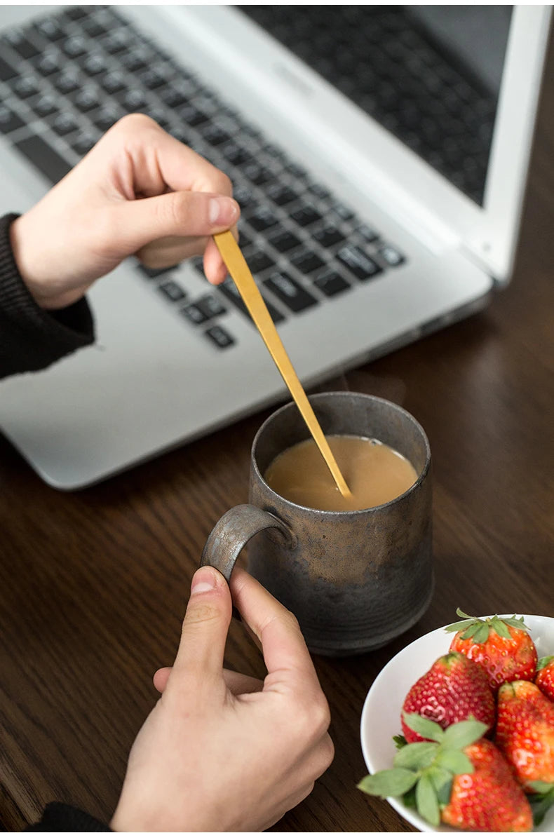 Kucuba hommi novas facas artesanais estilo japonês, copo de café vintage, caneca de cerâmica chá à noite, conjunto retrô xícara de café