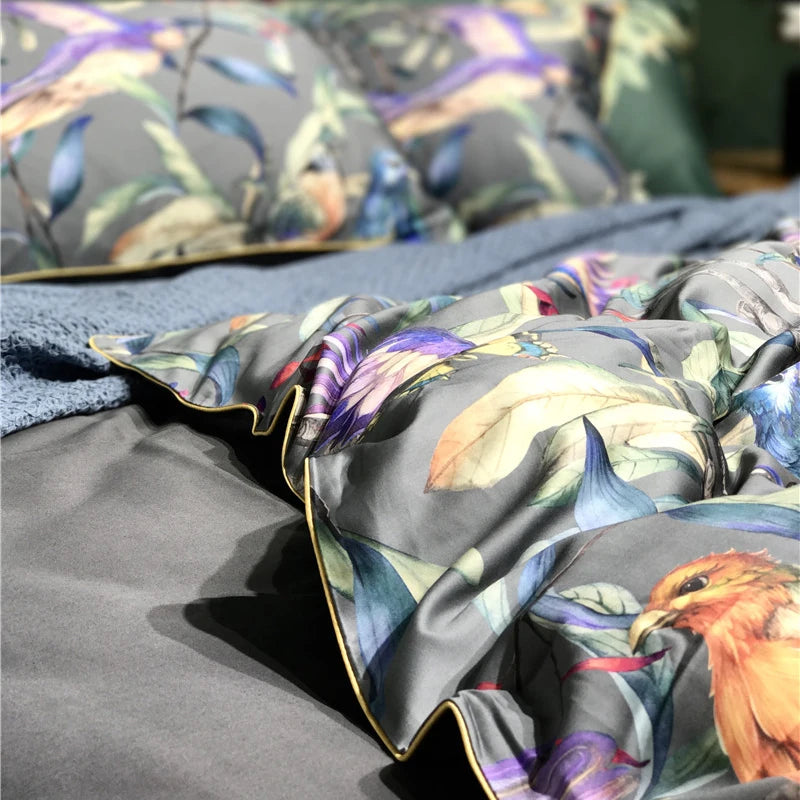 Krin Conjunto Roupa de Cama Floral(Algodão Egípcio)