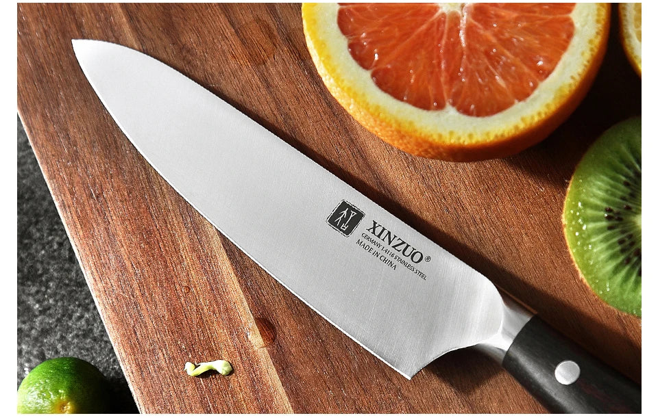 XINZUO-High Carbon Stainless Steel Utility Knife, Alemanha 1.4116, Brand Small Facas, Acessórios de Cozinha, 5"