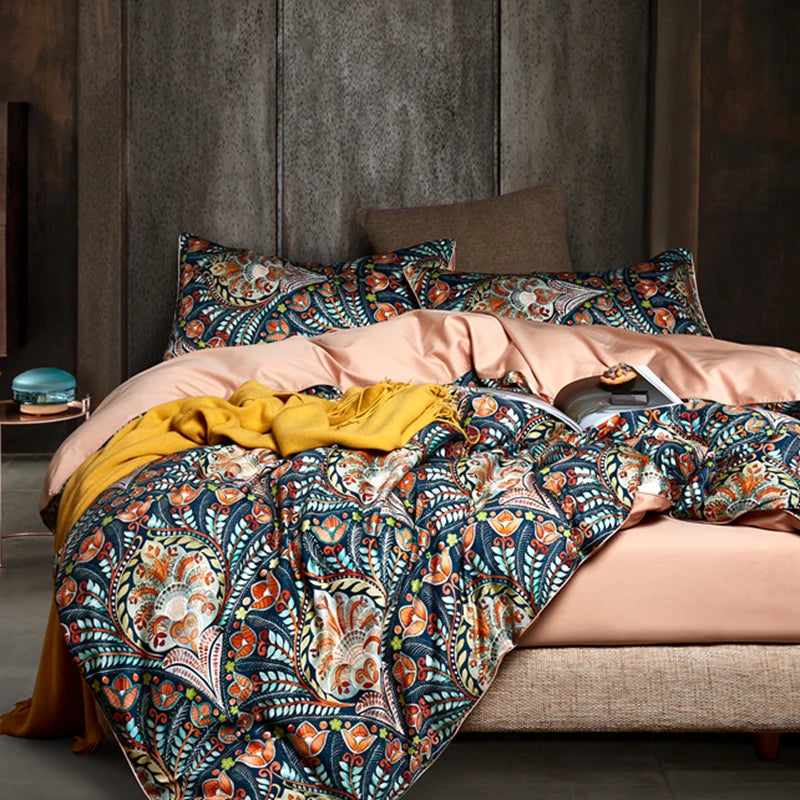 Krin Conjunto Roupa de Cama Floral(Algodão Egípcio)