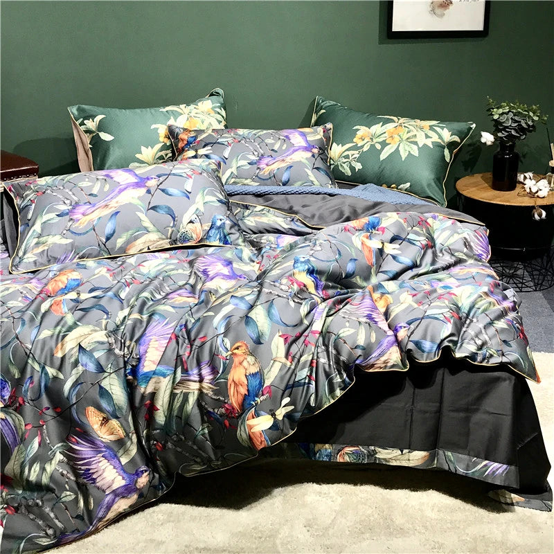 Krin Conjunto Roupa de Cama Floral(Algodão Egípcio)