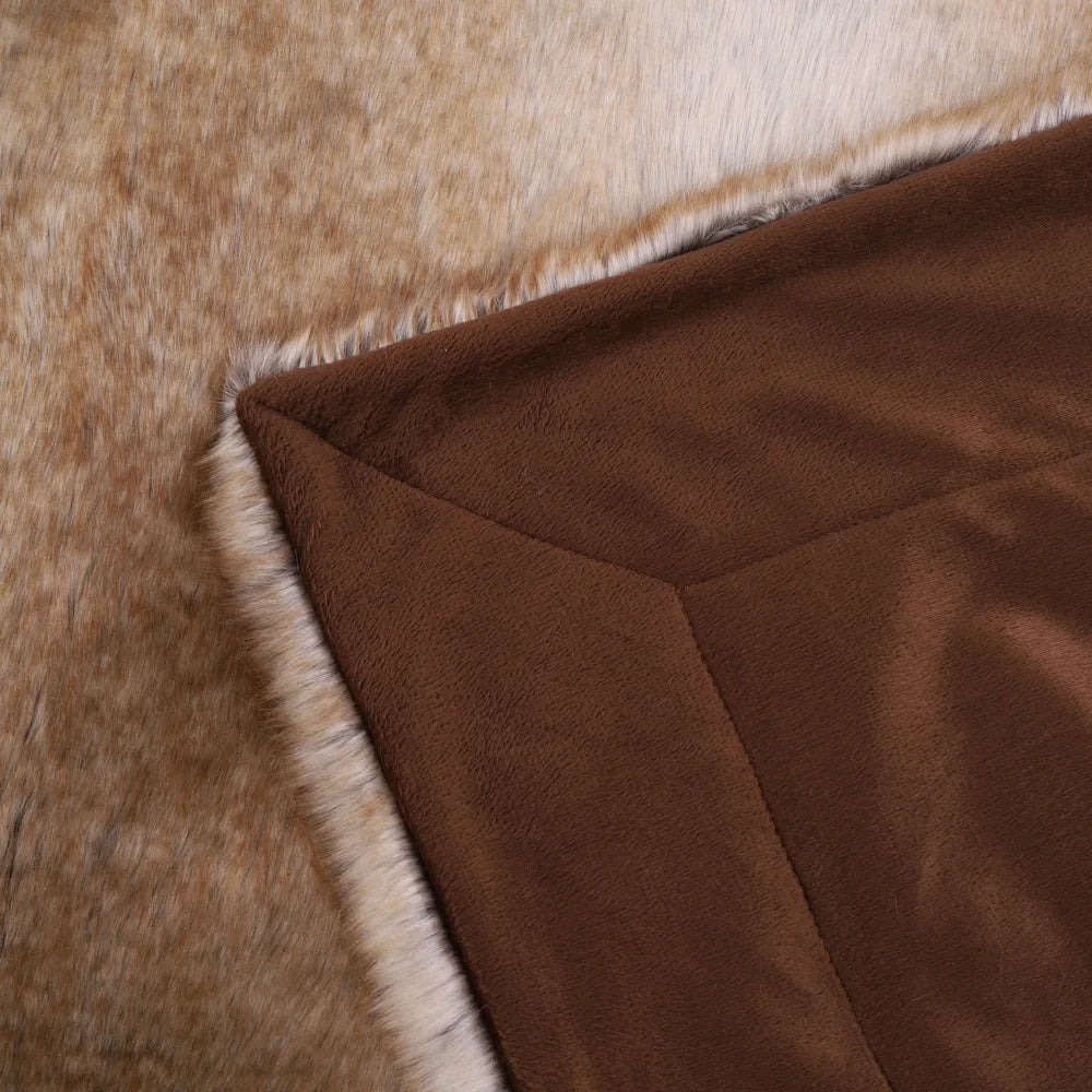 Krin Fox Faux-Fur Blanket Throw