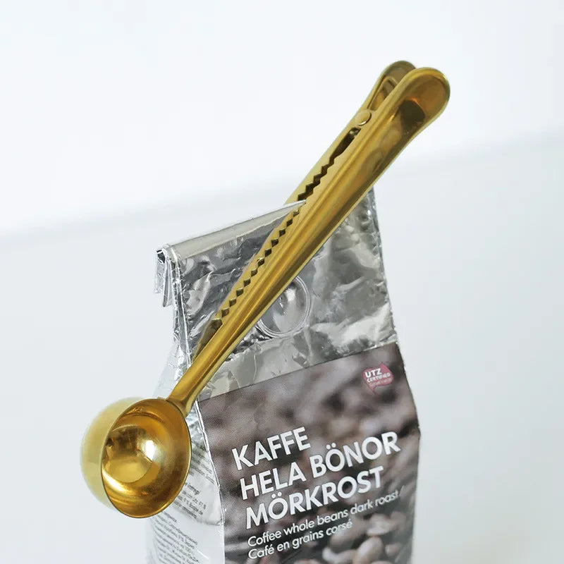 Krin Stainless Steel Coffee Spoon with Bag Clip