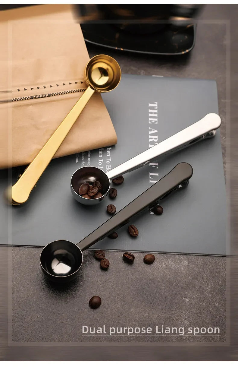 Krin Stainless Steel Coffee Spoon with Bag Clip