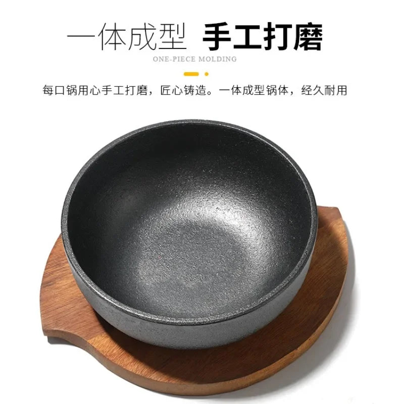 Panelas de pedra Bibimbap, fogão de indução doméstico especial, tigela de ferro fundido de arroz argiloso, 15cm