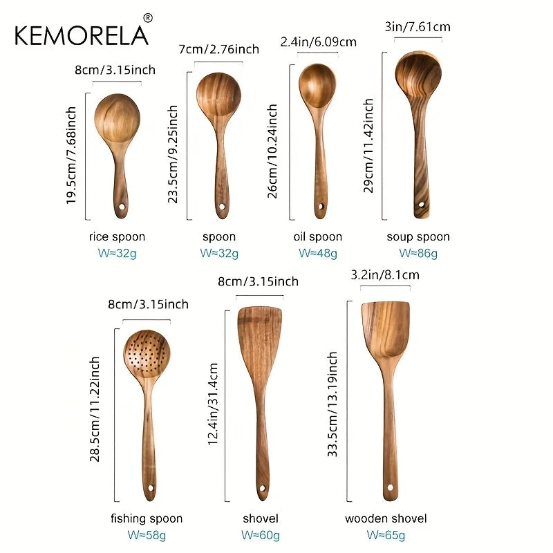 Krin Timber Cooking Spoon Set