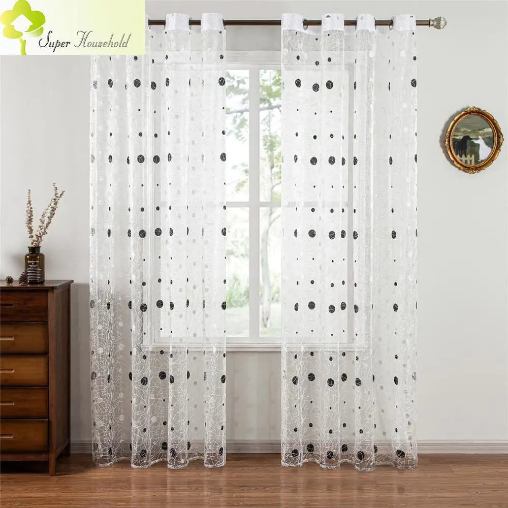 Moderno bordado ninhos branco tule cortinas de tela da janela para o quarto voile sheer cortinas para cozinha sala estar porta