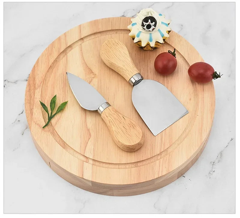 Krin Ensemble Cheese Board with Round Knife Set