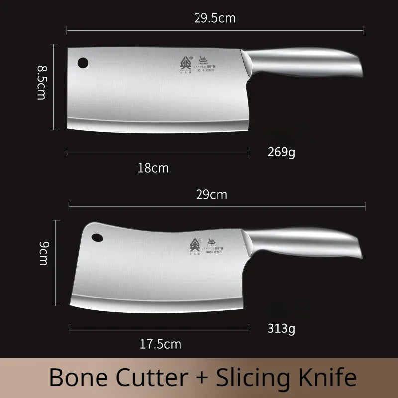 Stainless Steel Vegetable Household Knife, Slicing Knife, Chef Special Chopping Knife, Meat Chopper, Bone Faca Combinação, WY9195