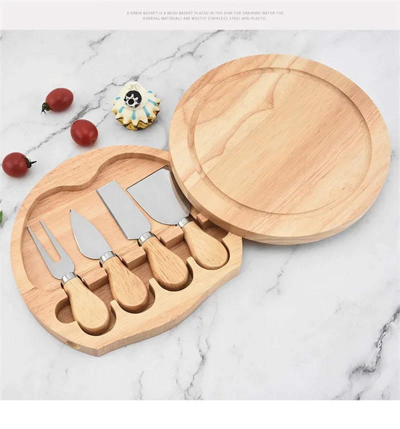 Krin Ensemble Cheese Board with Round Knife Set