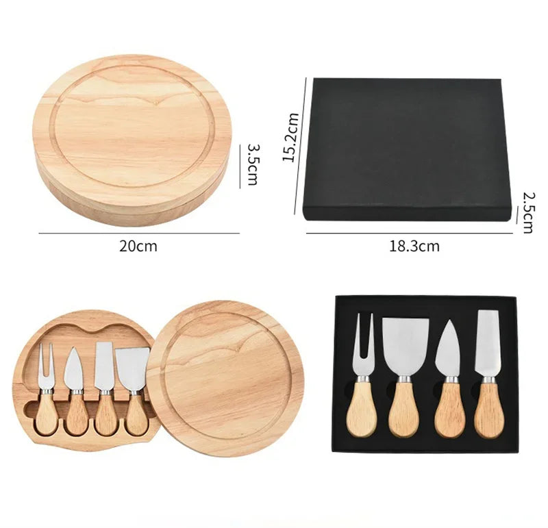 Krin Ensemble Cheese Board with Round Knife Set