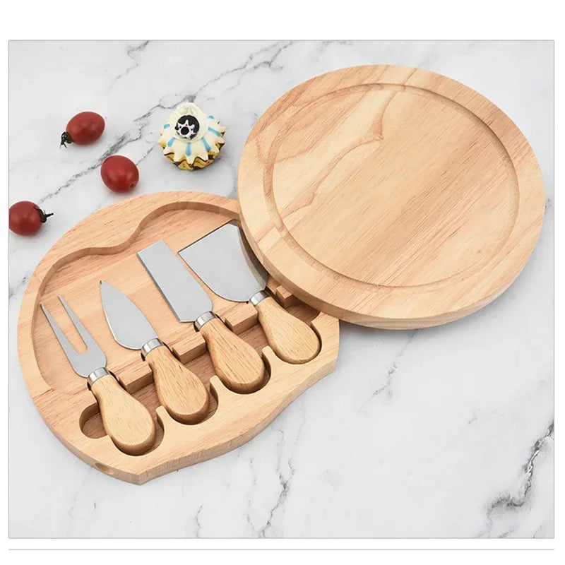 Krin Ensemble Cheese Board with Round Knife Set