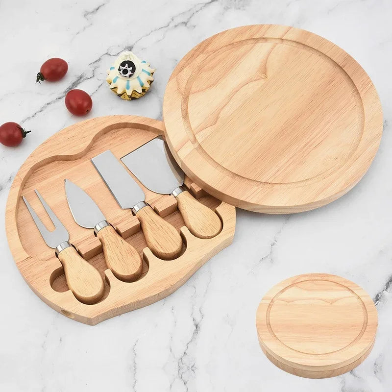 Krin Ensemble Cheese Board with Round Knife Set