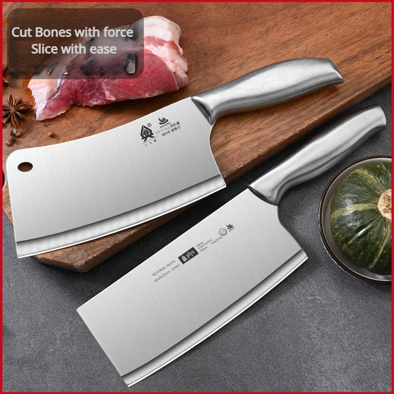 Stainless Steel Vegetable Household Knife, Slicing Knife, Chef Special Chopping Knife, Meat Chopper, Bone Faca Combinação, WY9195