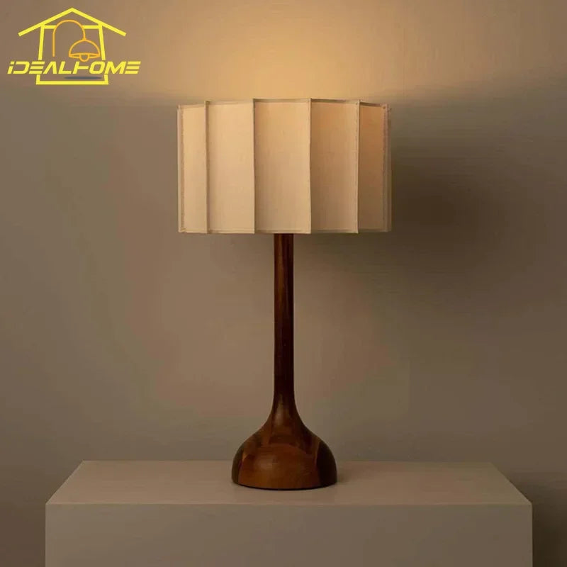 .Japanese Wabi-sabi Solid Wood Zen Art Decorative Table Lamp LED E27 Designer Desk Lights Living/Model Room Bedroom Study Cafe